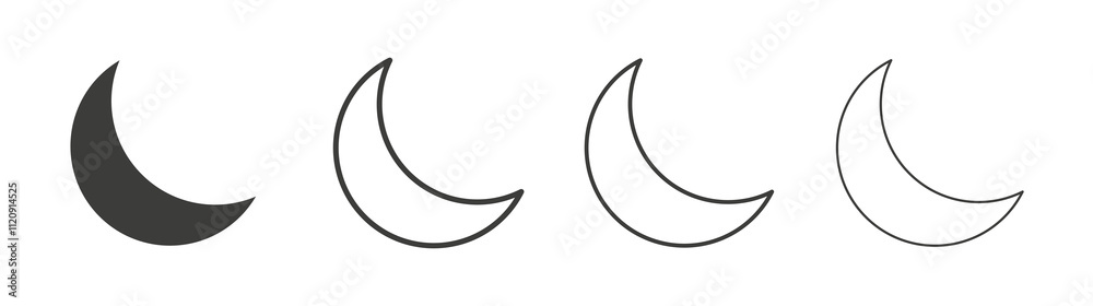Moon icon pack. vector illustration Moon icon pack. vector illustration