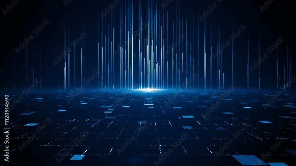 Technology tunnel digital business corporate abstract particles hex presentation broadcast background loop
