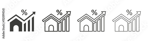 Mortgage icon pack. vector illustration