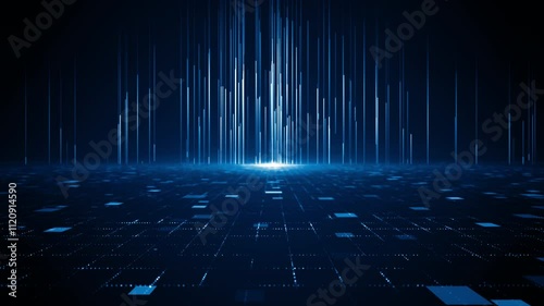Technology tunnel digital business corporate abstract particles hex presentation broadcast background loop