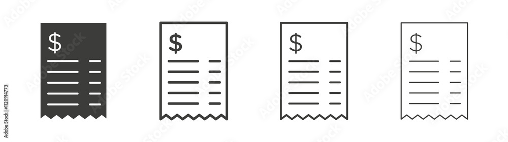 Payment receipt icon pack. vector illustration Payment receipt icon pack. vector illustration