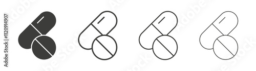 Pills icon pack. vector illustration