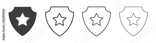 Police badge icon pack. vector illustration