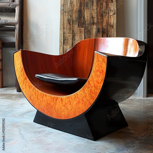 Modern Wooden Chair: Elegant & Stylish Contemporary Furniture Design photo