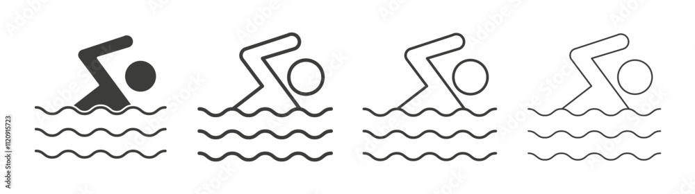 Swimming icon pack. vector illustration Swimming icon pack. vector illustration