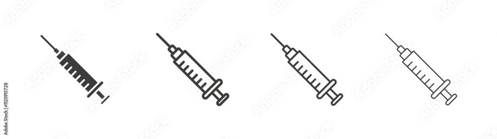 Syringe injection icon pack. vector illustration Syringe injection icon pack. vector illustration