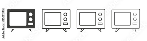 Television icon pack. vector illustration