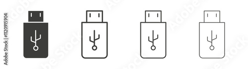 usb drive icon pack. vector illustration