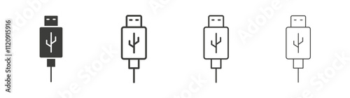 Usb icon pack. vector illustration