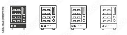 Vending machine icon pack. vector illustration
