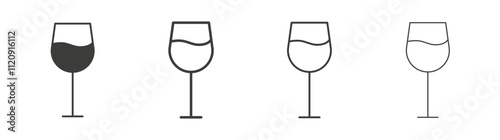 Wine glass icon pack. vector illustration