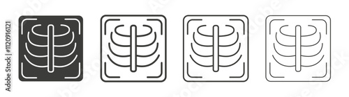 X-ray scan icon pack. vector illustration