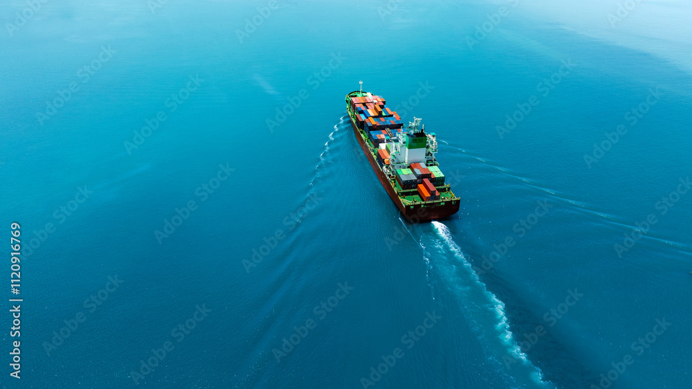 Generated imageAerial view of the freight shipping transport system cargo ship container. international transportation Export-import business, logistics, transportation industry concepts Generated imageAerial view of the freight shipping transport system cargo ship container. international transportation Export-import business, logistics, transportation industry concepts