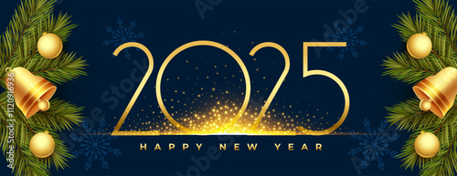 happy new year 2025 wallpaper with xmas decoration