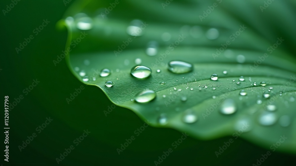 Macro Photography, Water Droplets on Elephant Ear Leaf - Nature's Beauty Macro Photography, Water Droplets on Elephant Ear Leaf - Nature's Beauty