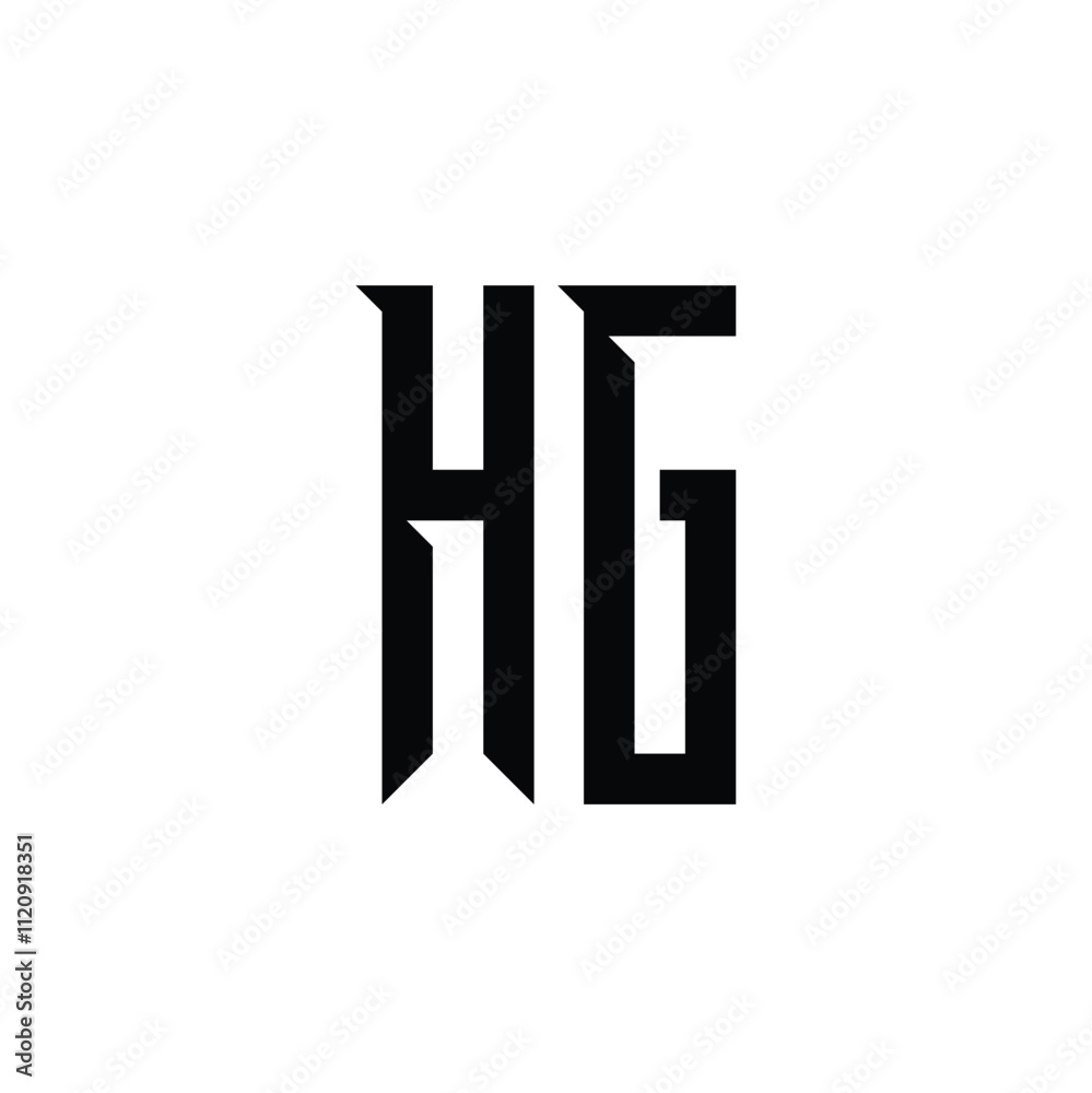 HG monogram logo design letter text name symbol monochrome logotype alphabet character simple logo