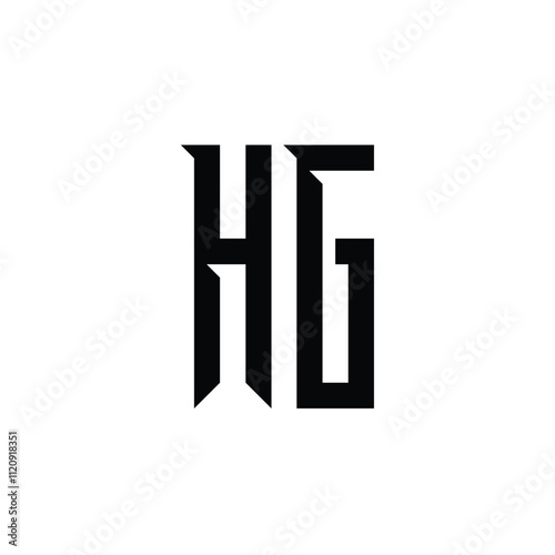 HG monogram logo design letter text name symbol monochrome logotype alphabet character simple logo