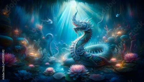 Underwater Dragon Fantasy Art