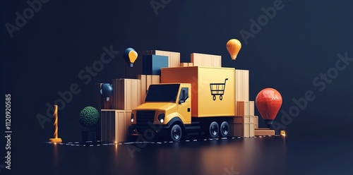 Cargo transportation by trucks and Ship across the globe with containers. global transport.photo photo