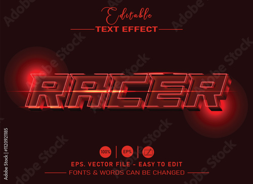 Racer speed text effect editable text style
