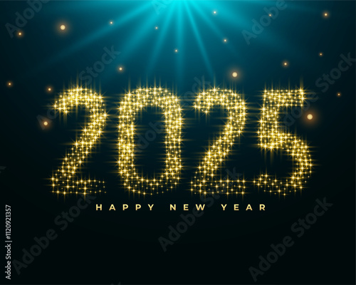 golden glittering 2025 new year festive background design