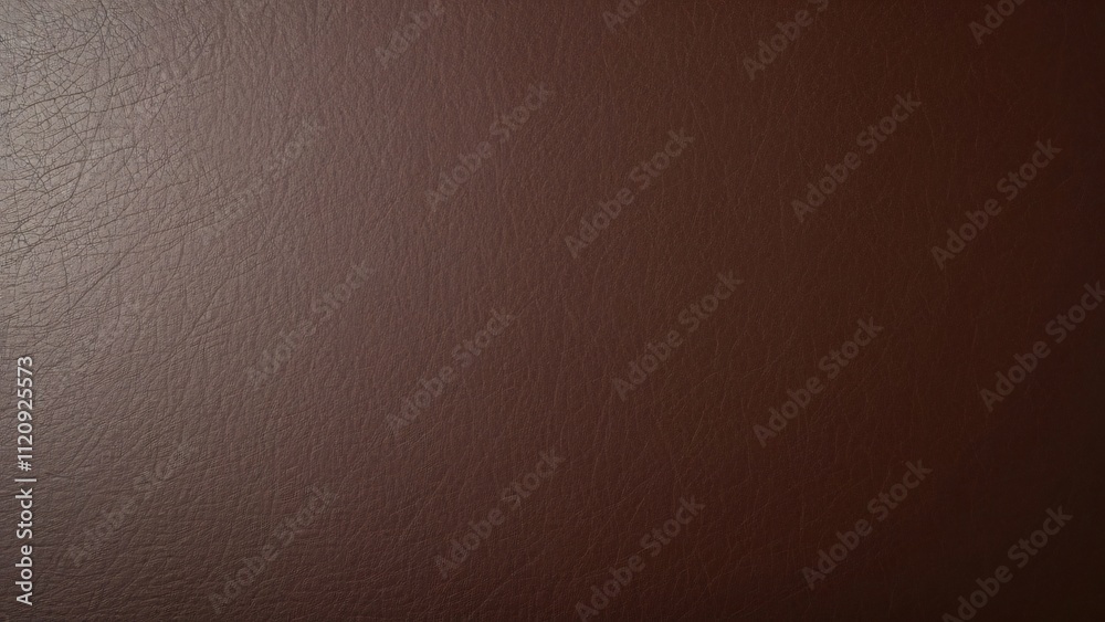 Fototapeta premium Close-up Detailed Texture of Rich Chocolate Brown Nappa Cowboy Leather - Genuine Smooth Leather Background