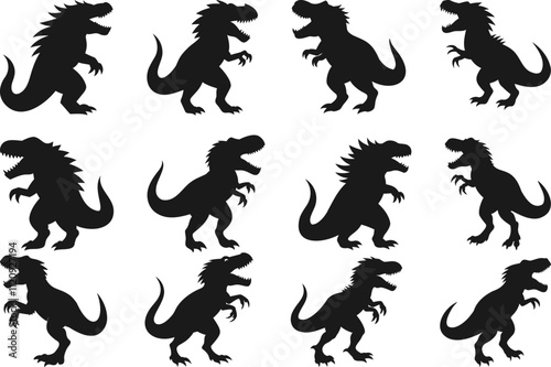 Dinosaur silhouettes vector art, dinosaur silhouettes