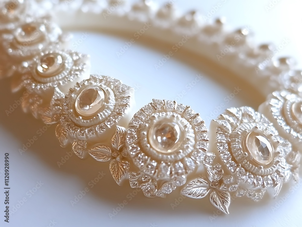 Obraz premium Elegant Diamond Bracelet With Floral Design