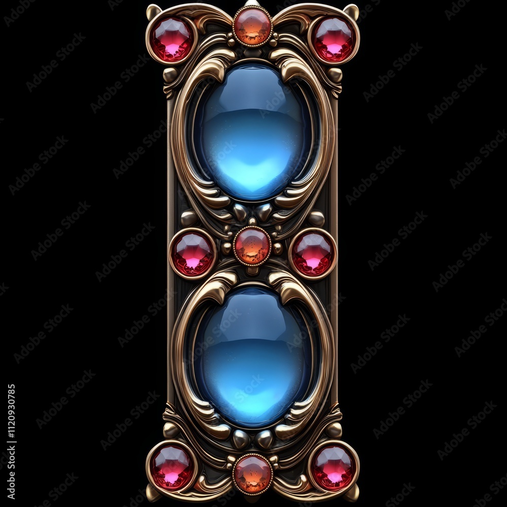 Fototapeta premium Ornate Jewel Encrusted Letter I Design