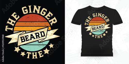The Ginger Beard The Funny Beard Lover Retro Vintage Beard T-shirt Design
