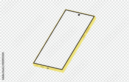 New smartphone mockup on transparent background
