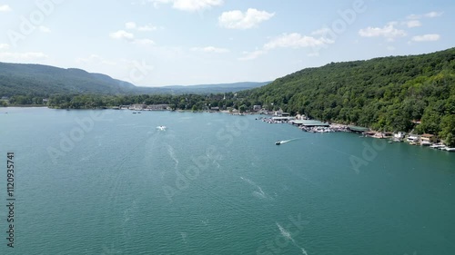 Beautiful Aerial footage of the Finger Lakes, New York - Keuka Lake