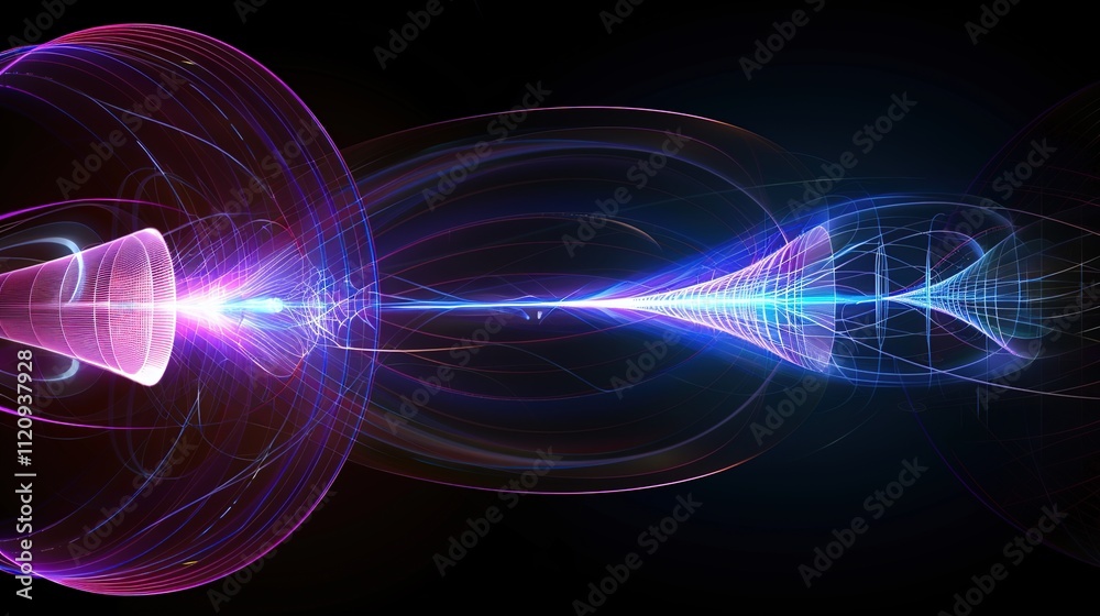 Obraz premium Abstract Technology Background - a dynamic and futuristic visual. The light effect lines create a sense of motion and innovation, ideal for modern digital designs.