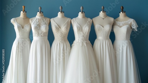 Stunning Collection of White Wedding Dresses on Mannequins - Bridal Gown Showcase