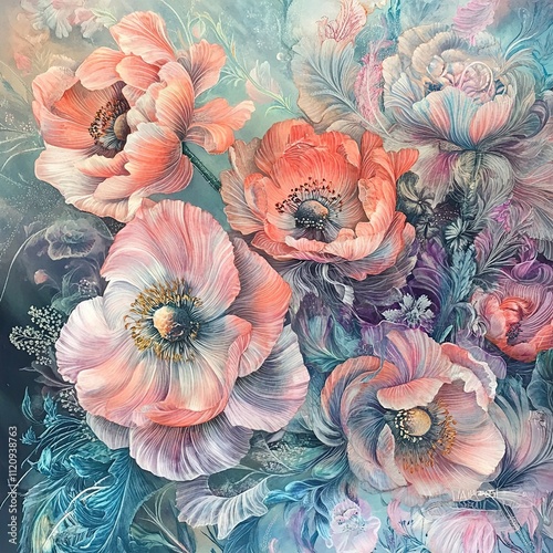 Wallpaper Mural Enchanted Poppies: A Dreamlike Floral Masterpiece Torontodigital.ca