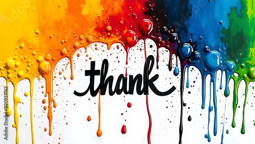 thank  effect A vibrant splatter of colorful paint illustration  