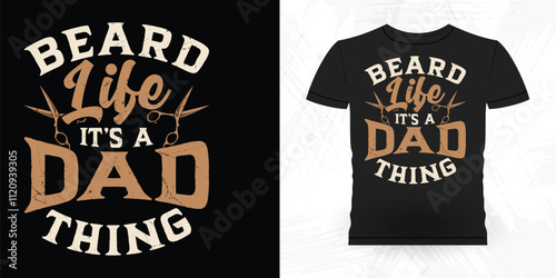 Dad Lover Father's Day Funny Beard Lover Retro Vintage Beard T-shirt Design
