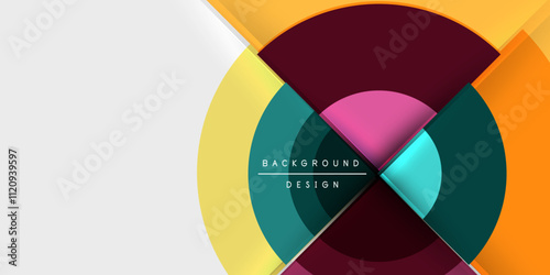 Techno circles and semi circles. Vector Illustration For Wallpaper, Banner, Background, Card, Book Illustration, landing page