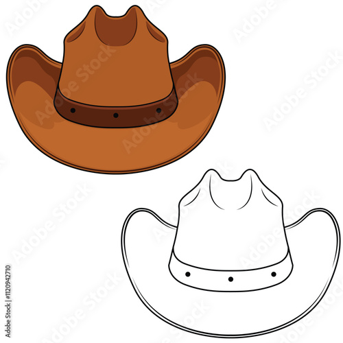 cowboy hat front view illustration