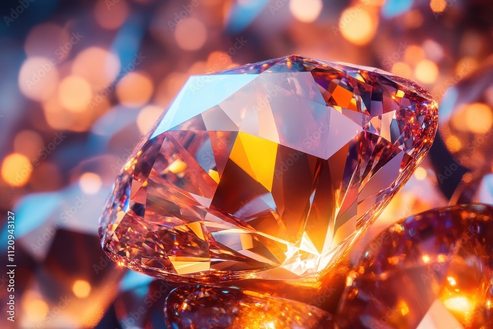 Large,faceted amber diamond gemstone. Ideal for luxury, jewelry, or wealth themes. Large,faceted amber diamond gemstone. Ideal for luxury, jewelry, or wealth themes.