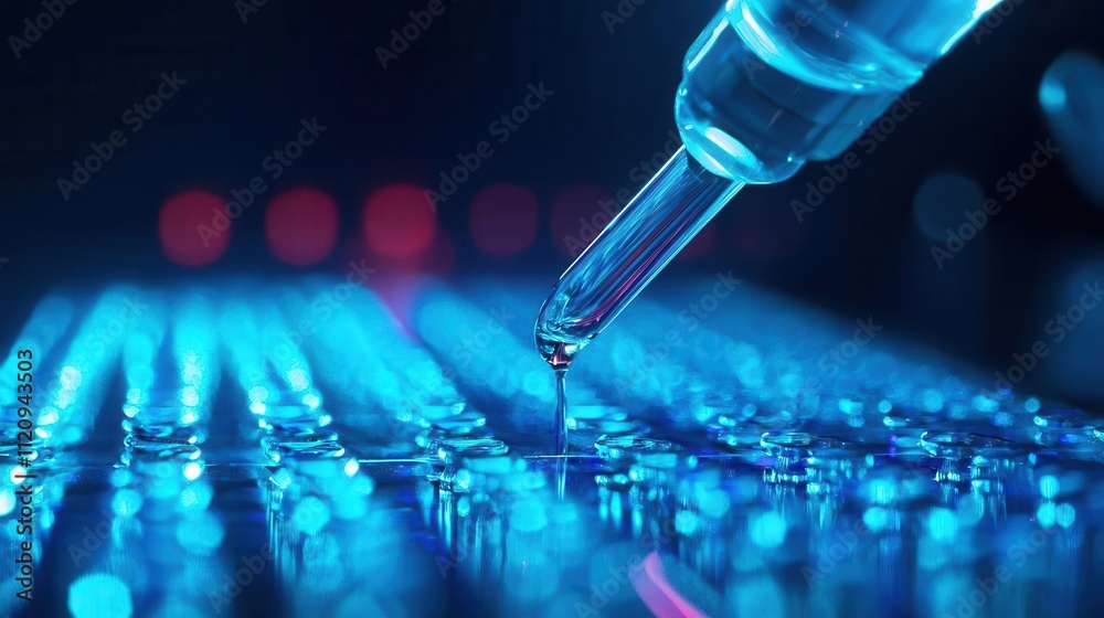 Closeup of synthetic DNA strands being prepared for gene therapy experiments Closeup of synthetic DNA strands being prepared for gene therapy experiments