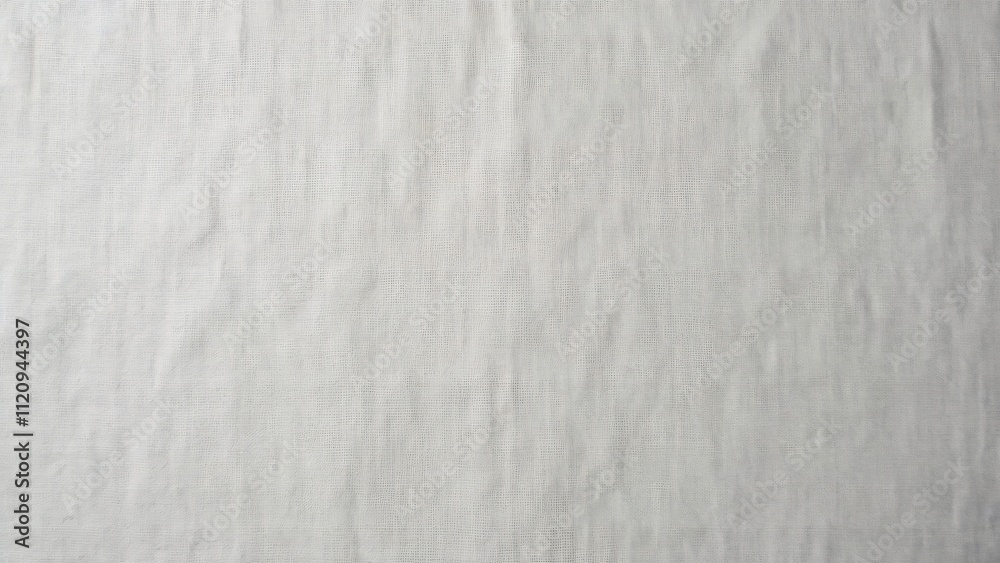 Fototapeta premium Close-up White Linen Fabric Texture & Gray Canvas Wallpaper Pattern, Design Background