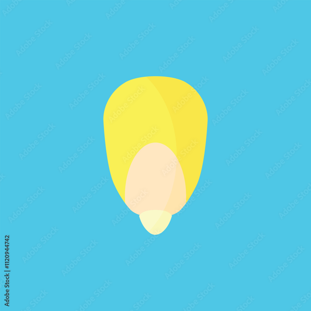 Fototapeta premium Corn seed icon. Nature sweet food vector illustration isolated on light blue background.