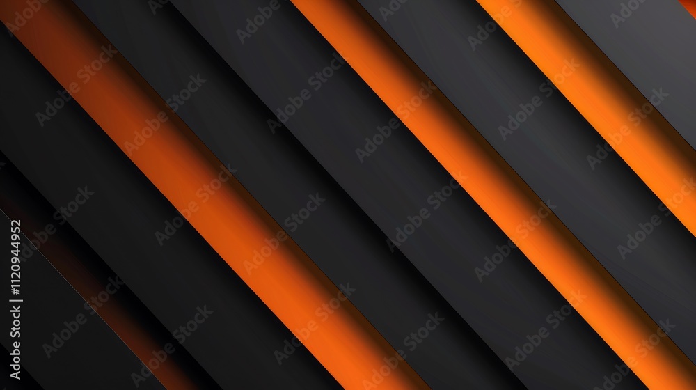 Fototapeta premium Abstract Diagonal Stripes Background in Black and Orange