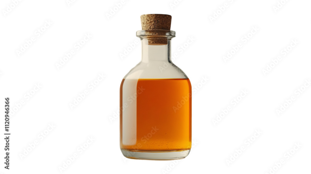 3D Render of Glass Bottle with Cork and Amber Liquid 3D Render of Glass Bottle with Cork and Amber Liquid