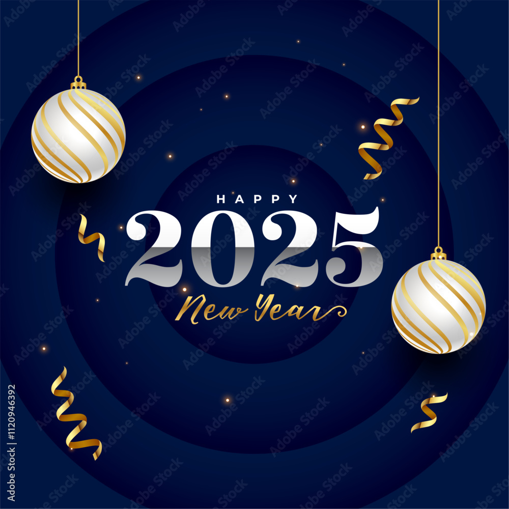 Naklejka premium decorative 2025 new year party background design