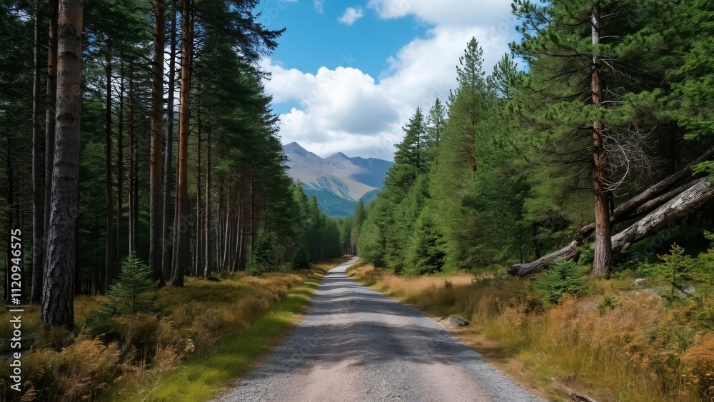 Scenic Glen Affric Forest Road, Scottish Highlands Summer Landscape Photography Scenic Glen Affric Forest Road, Scottish Highlands Summer Landscape Photography