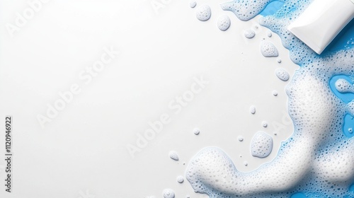 Wallpaper Mural Clean Fresh Bubbles and Soap Suds on White Surface for Product Advertisement and Design Purposes Torontodigital.ca