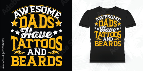 Dad Lover Father's Day Funny Beard Lover Retro Vintage Beard T-shirt Design