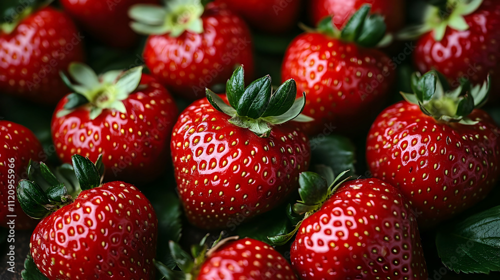 Juicy Red Strawberries: A Close-Up View of Nature's Sweetness Juicy Red Strawberries: A Close-Up View of Nature's Sweetness